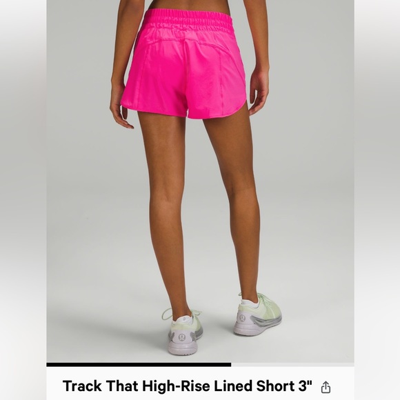 Lululemon Sonic Pink Track That Short 3” HR NWT RARE - Picture 3 of 4